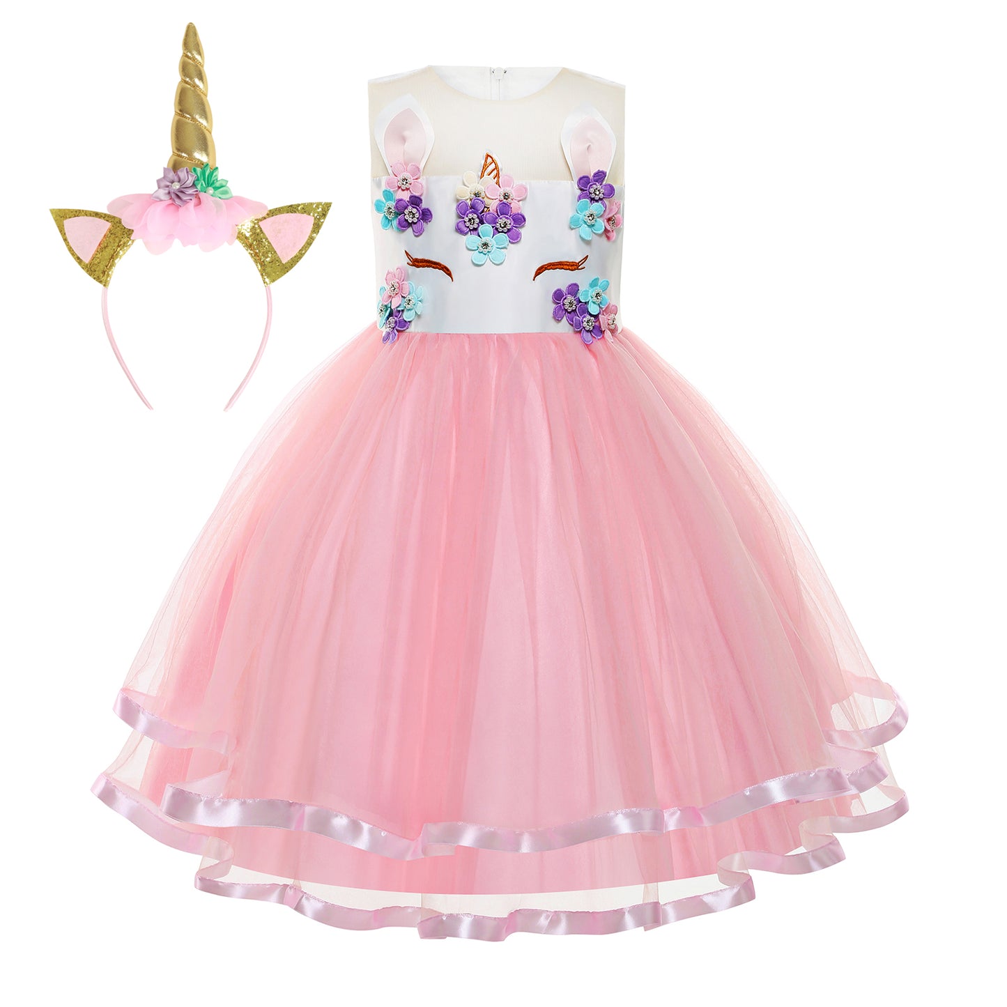 Foierp Girls Cosplay Costume - Fancy Princess Dress with Headband