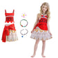 Princess Dress for Girls | Ocean-Themed Halloween Costume Set with Floral Crown, Hair Clip & Necklace | Party Dress-Up Outfit for Ages 3-9