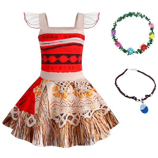 Foierp Girls Princess Costume - Halloween Birthday Theme Party Adventure Outfit