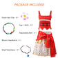 Princess Dress for Girls | Ocean-Themed Halloween Costume Set with Floral Crown, Hair Clip & Necklace | Party Dress-Up Outfit for Ages 3-9