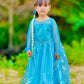 Halloween Frozen Costume Elsa - Abito principessa maniche lunghe con tutti gli accessori Set Blu | Foierp
