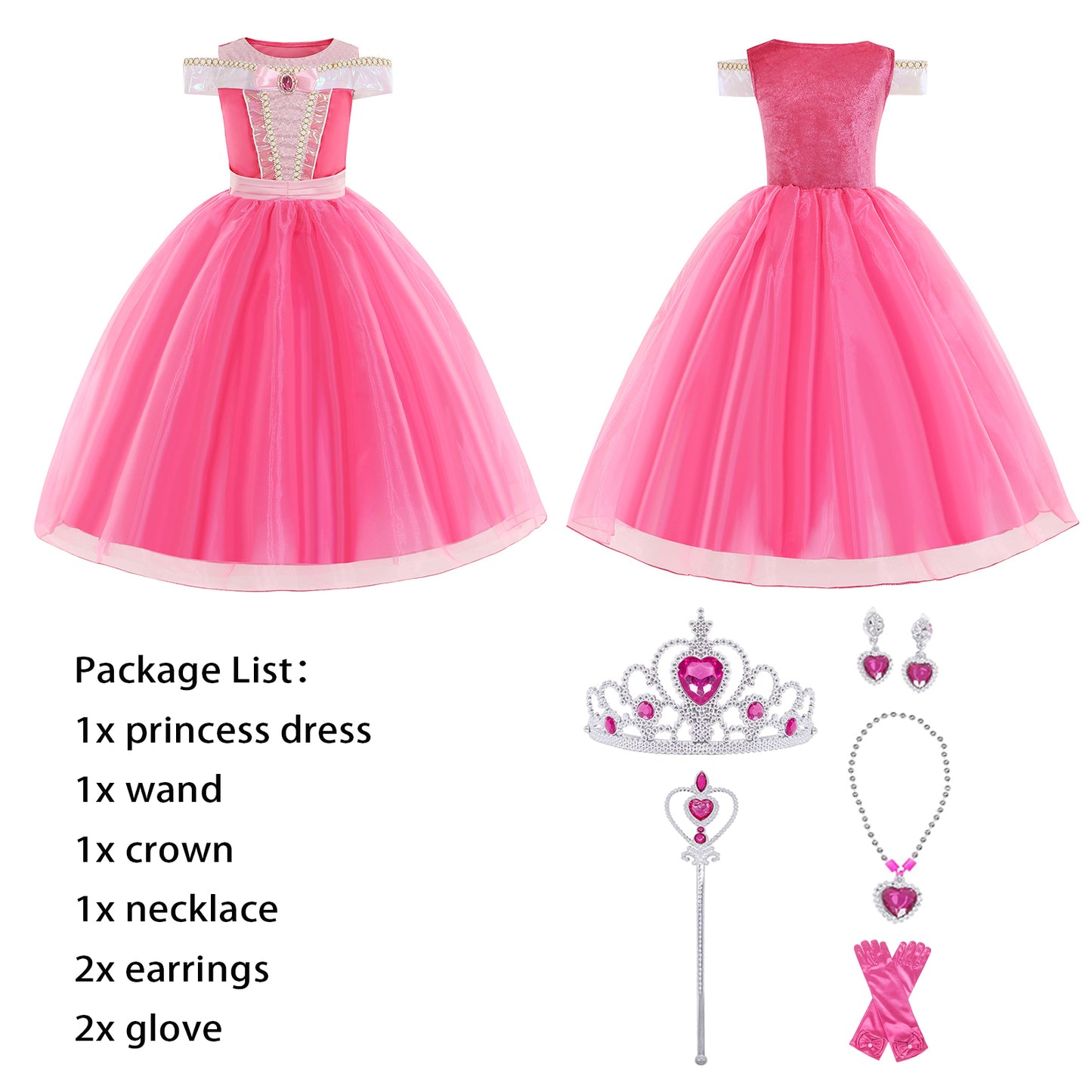 Foierp Princess Costume Dress - Little Girls Layered Off-Shoulder Dresses Birthday Party Halloween Cosplay