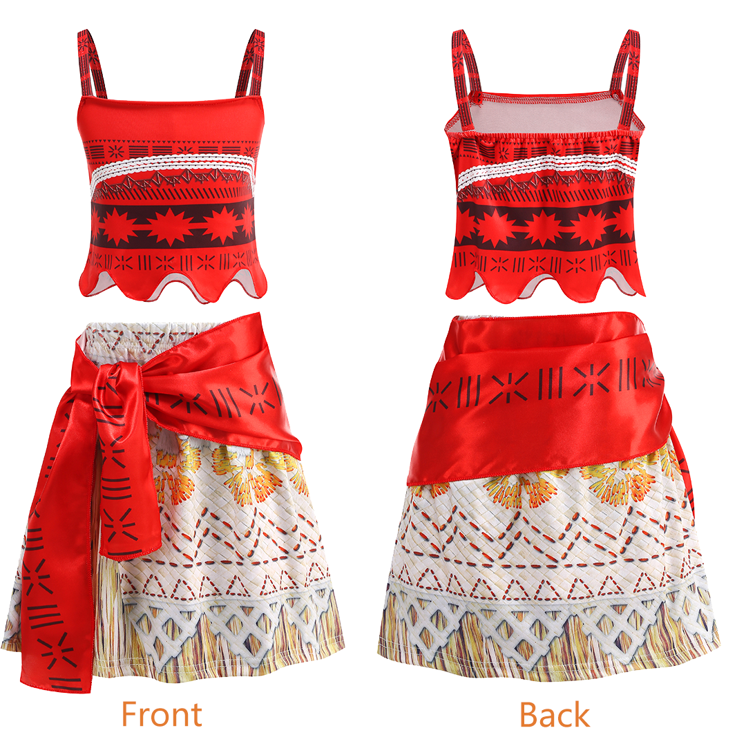 Princess Dress for Girls | Ocean-Themed Halloween Costume Set with Floral Crown, Hair Clip & Necklace | Party Dress-Up Outfit for Ages 3-9