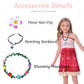 Princess Dress for Girls | Deluxe Halloween Costume Set with Floral Crown, Hair Clip & Necklace | Party Dress for Ages 3-9