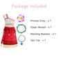 Princess Dress for Girls | Deluxe Halloween Costume Set with Floral Crown, Hair Clip & Necklace | Party Dress for Ages 3-9