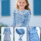 Vintage Floral Prairie Dress with Apron and Bonnet for Girls — A Charming Colonial-Era Ensemble