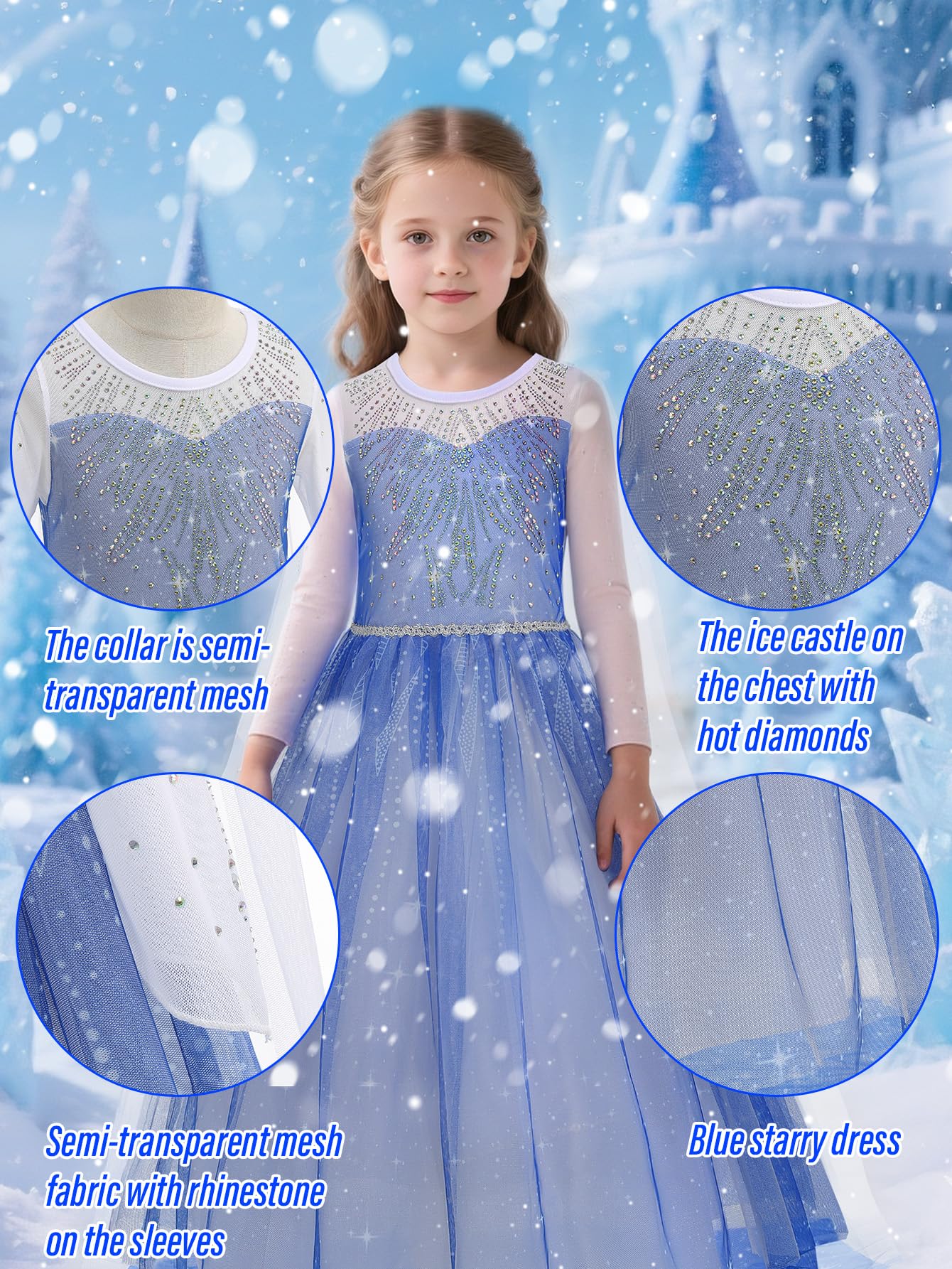 Enchanted Princess Costume Set with Crown, Magic Wand, and Cape for Parties & Role Play