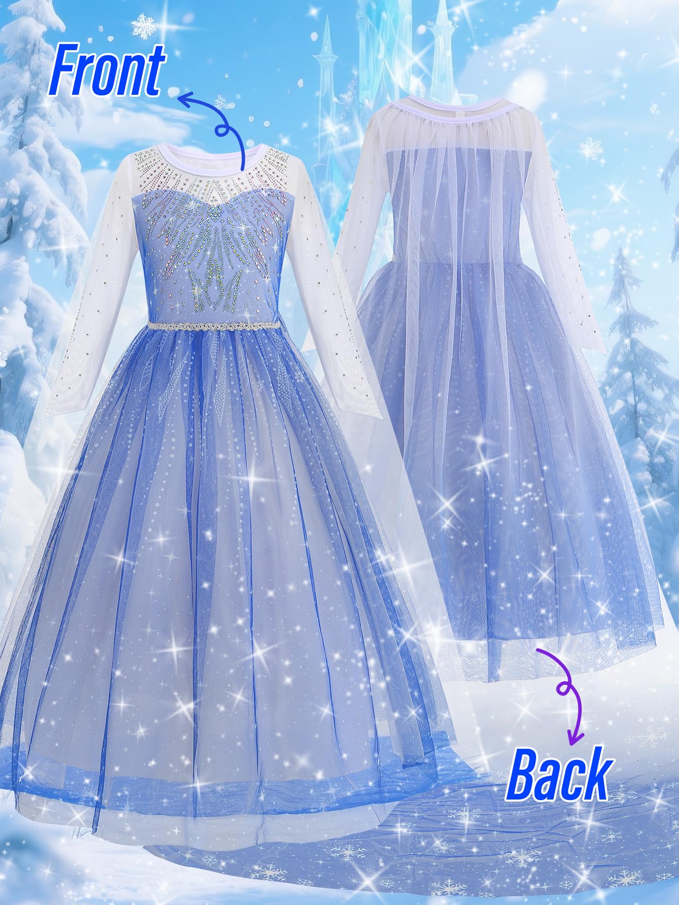 Enchanted Princess Costume Set with Crown, Magic Wand, and Cape for Parties & Role Play