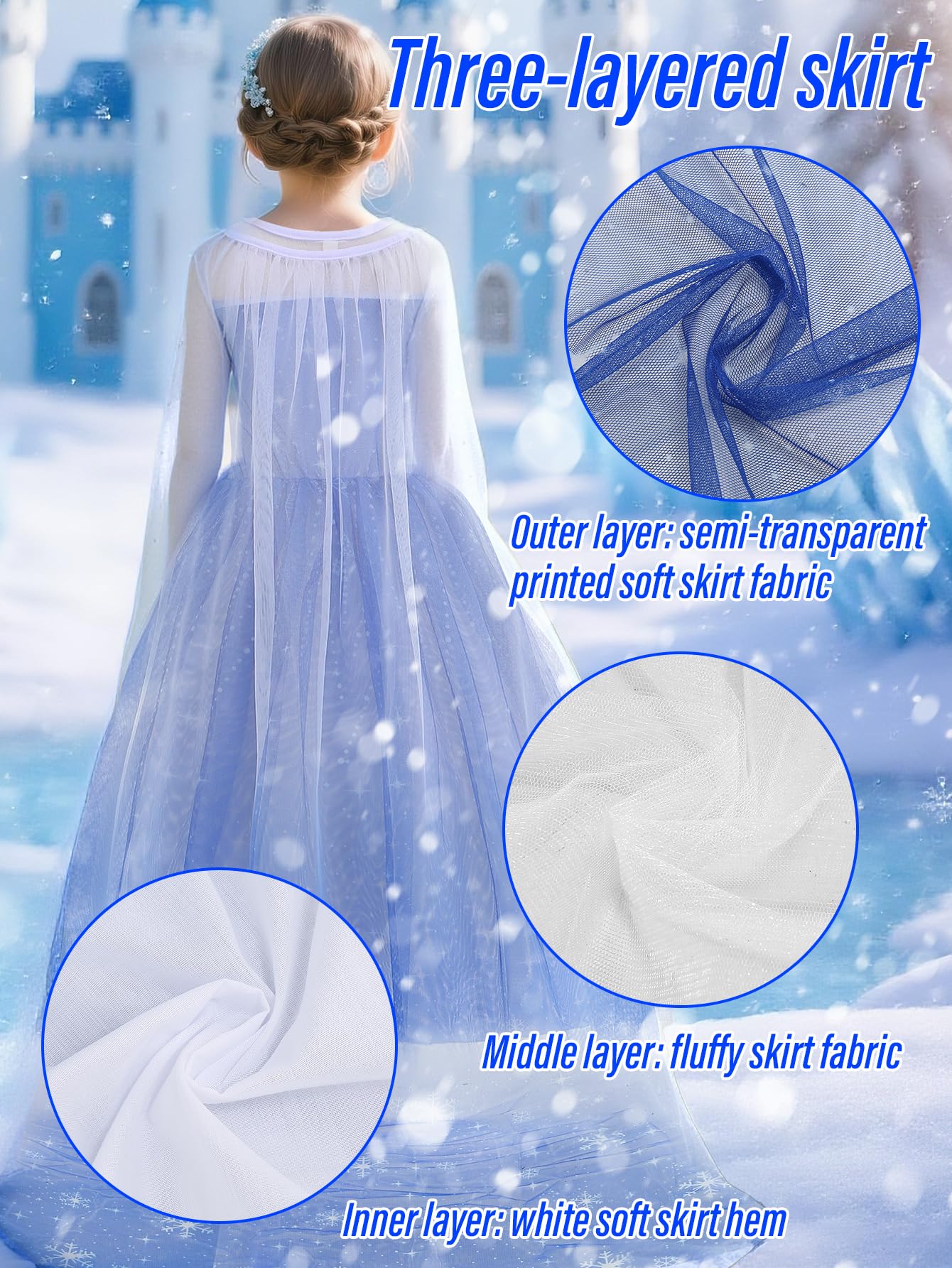 Enchanted Princess Costume Set with Crown, Magic Wand, and Cape for Parties & Role Play