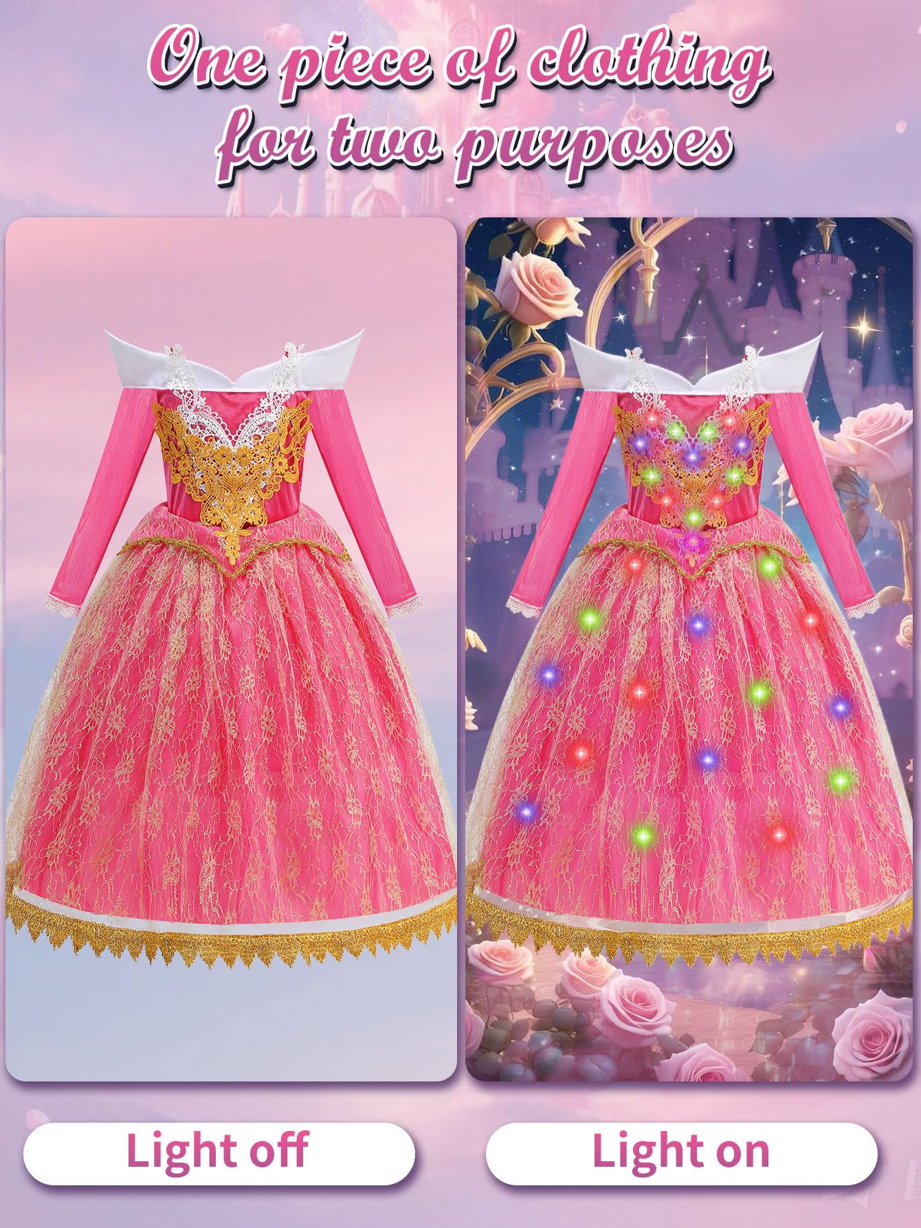 Enchanted Illuminated Princess Dress – Pink Light-Up Costume for Halloween, Birthdays, Carnival & Cosplay