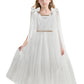 Greek Goddess Costume for Girls - Elegant White Halter Neck Gown with Detachable Cape