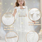 Greek Goddess Costume for Girls - Elegant White Halter Neck Gown with Detachable Cape
