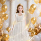 Greek Goddess Costume for Girls - Elegant White Halter Neck Gown with Detachable Cape