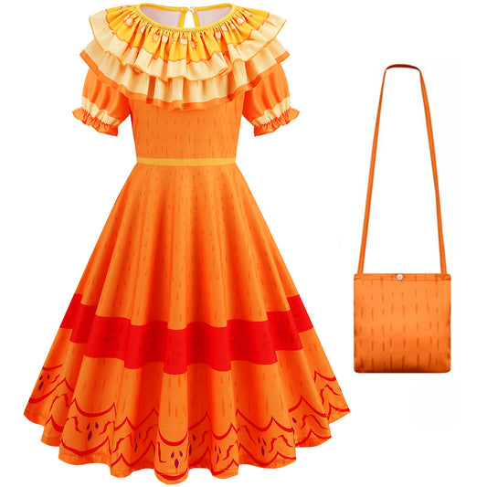Foierp Girls Princess Cosplay - Costume Dress with Bag