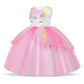Foierp Girls Fancy Dress - Princess Dress with Headband Rainbow Pink