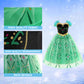 Foierp Girls' Dress Up - Princess Dress with Crown Wand Green