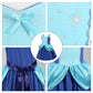 Foierp Girls' Dress for Toddler Princess Blue Costume for Halloween Birthday Party Cosplay
