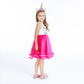 Disfraz de cosplay de Unoicorn para niñas - Vestido de princesa elegante con diadema Rose Pink | Foierp