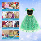 Foierp Girls' Dress Up - Princess Dress with Crown Wand Green