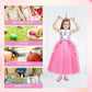 Robe de soirée longue fille - Robe de princesse rose pour 3-12 ans | Foierp