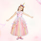 Vestido de noche largo para niñas - Vestido de princesa Rainbow Pink para 3-12 años | Foierp