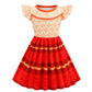 Foierp Cosplay Dress - Costume Dress with Ruffle Sleeves Necklace Red Bow